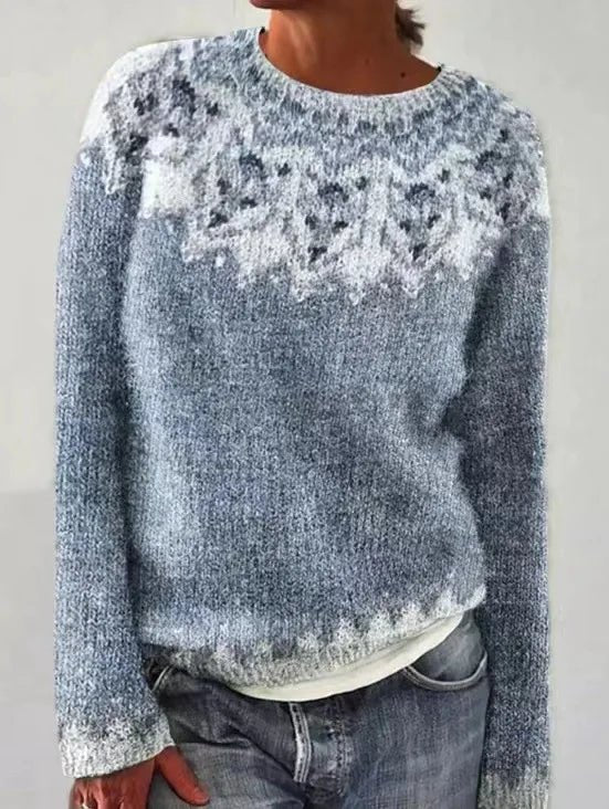 Women's Retro Multi-Striped Relaxed Knit Sweater