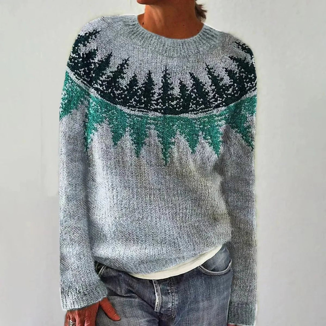 Women's Retro Multi-Striped Relaxed Knit Sweater