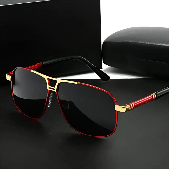 Men's Geometric Metal Aviator Sunglasses for Stylish Eye Protection