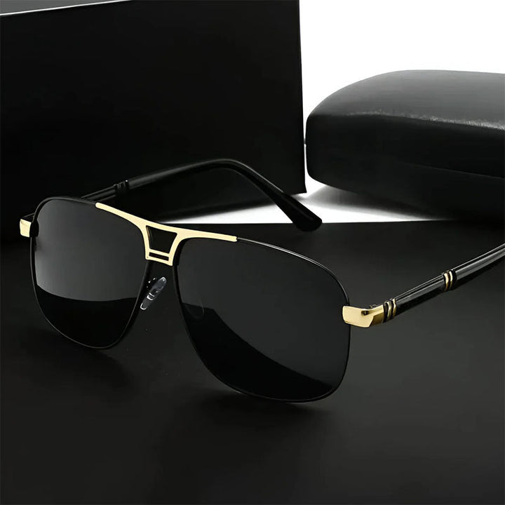 Men's Geometric Metal Aviator Sunglasses for Stylish Eye Protection