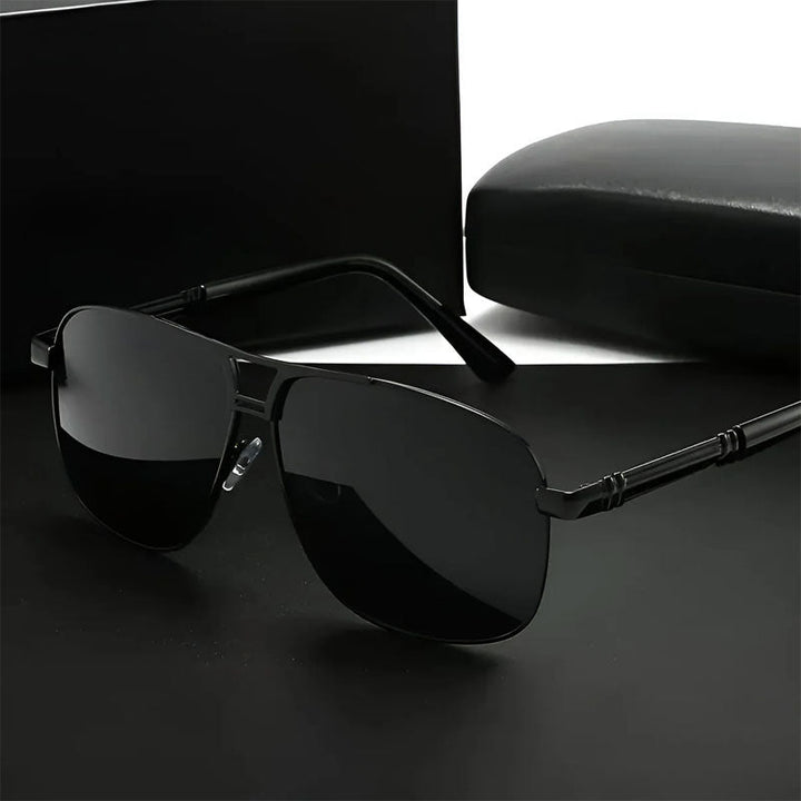Men's Geometric Metal Aviator Sunglasses for Stylish Eye Protection