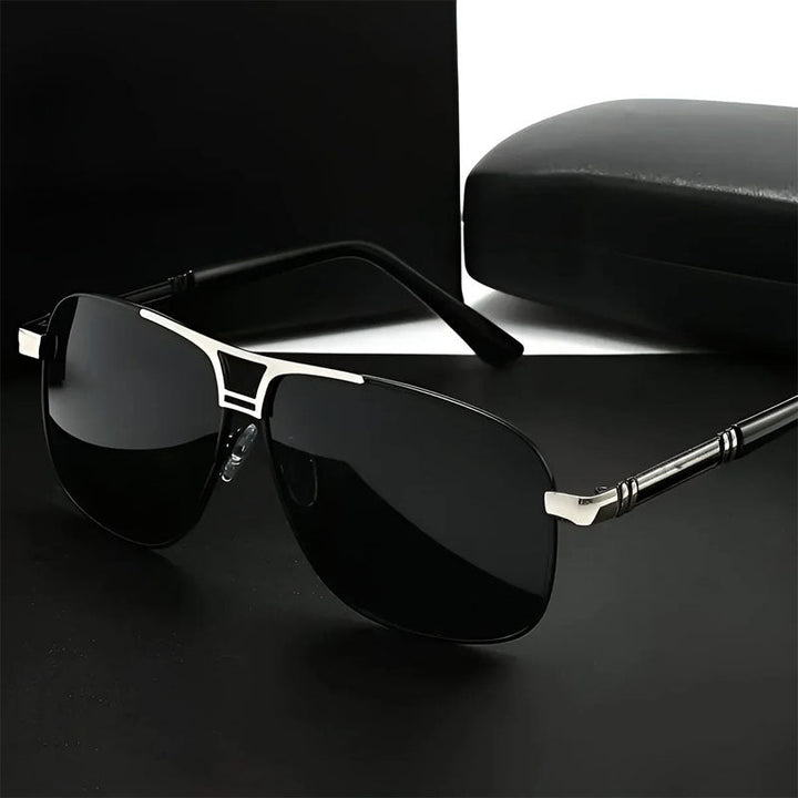 Men's Geometric Metal Aviator Sunglasses for Stylish Eye Protection