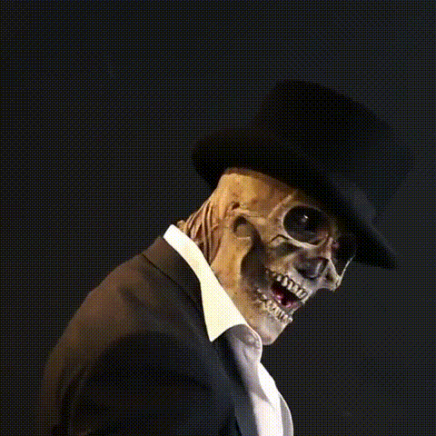 Halloween's Realistic Full Face Skeleton Mask with Matching Hat