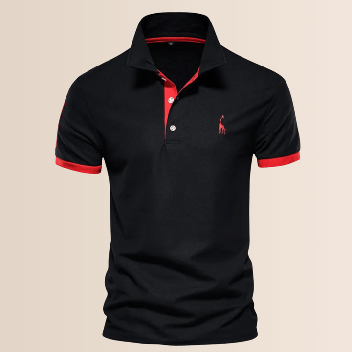 Men's Cotton Stand Collar Polo Shirt for Casual Wear
