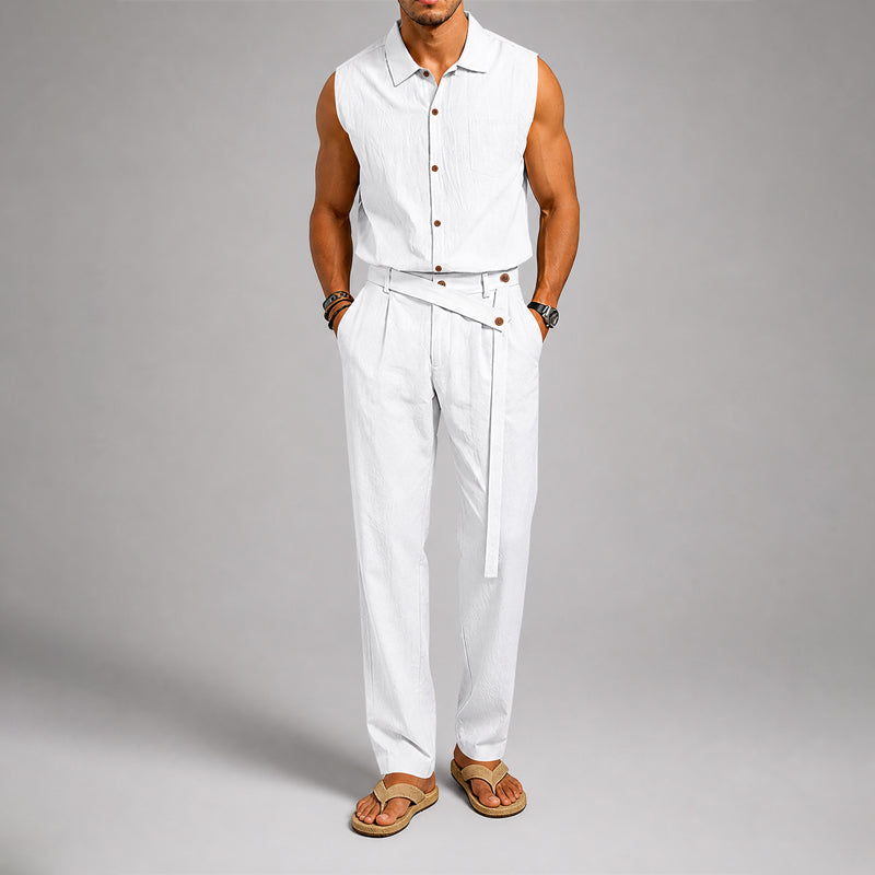 Blake | Men's Sleeveless Shirt and Crossover Pants Set