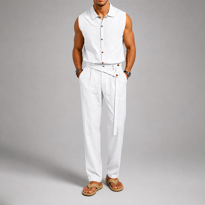 Blake | Men's Sleeveless Shirt and Crossover Pants Set