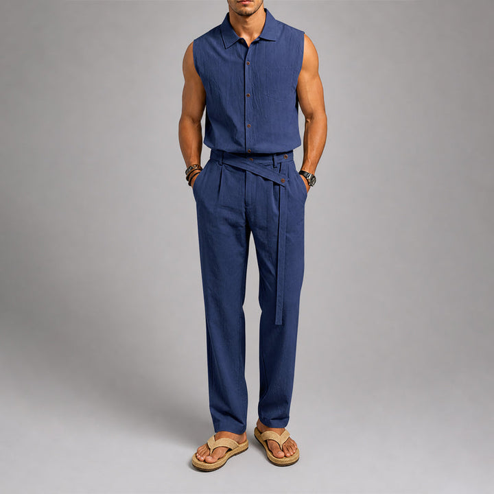 Blake | Men's Sleeveless Shirt and Crossover Pants Set