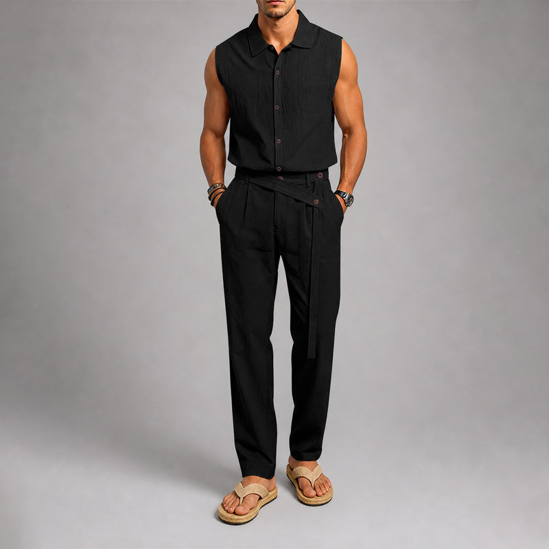 Blake | Men's Sleeveless Shirt and Crossover Pants Set