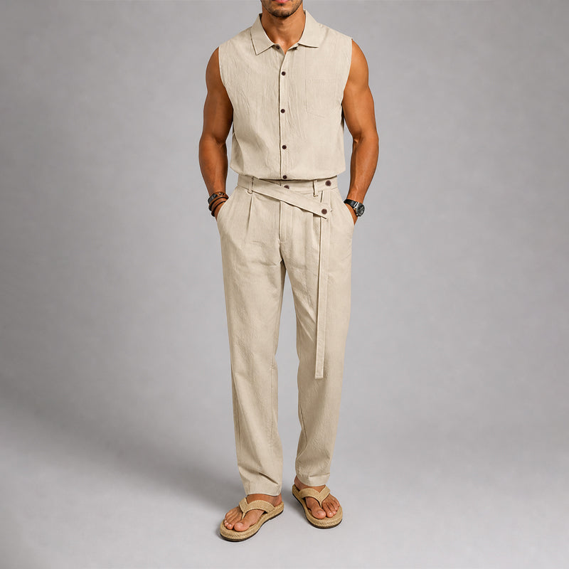 Blake | Men's Sleeveless Shirt and Crossover Pants Set