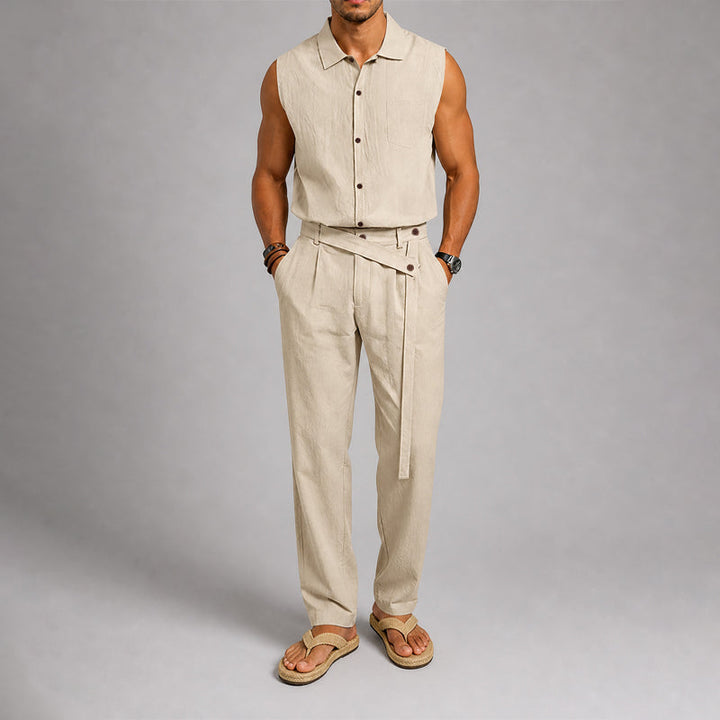 Blake | Men's Sleeveless Shirt and Crossover Pants Set