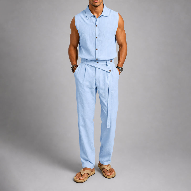 Blake | Men's Sleeveless Shirt and Crossover Pants Set