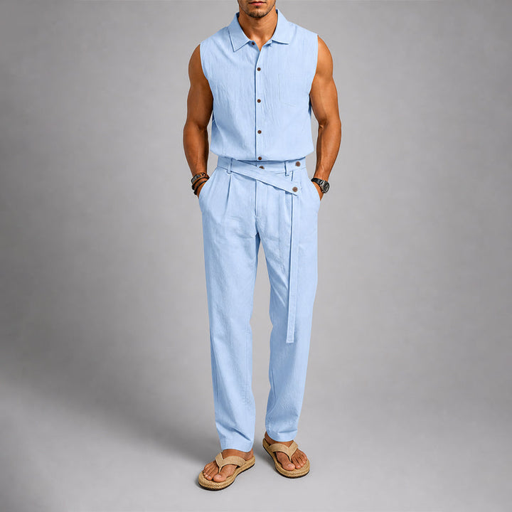 Blake | Men's Sleeveless Shirt and Crossover Pants Set