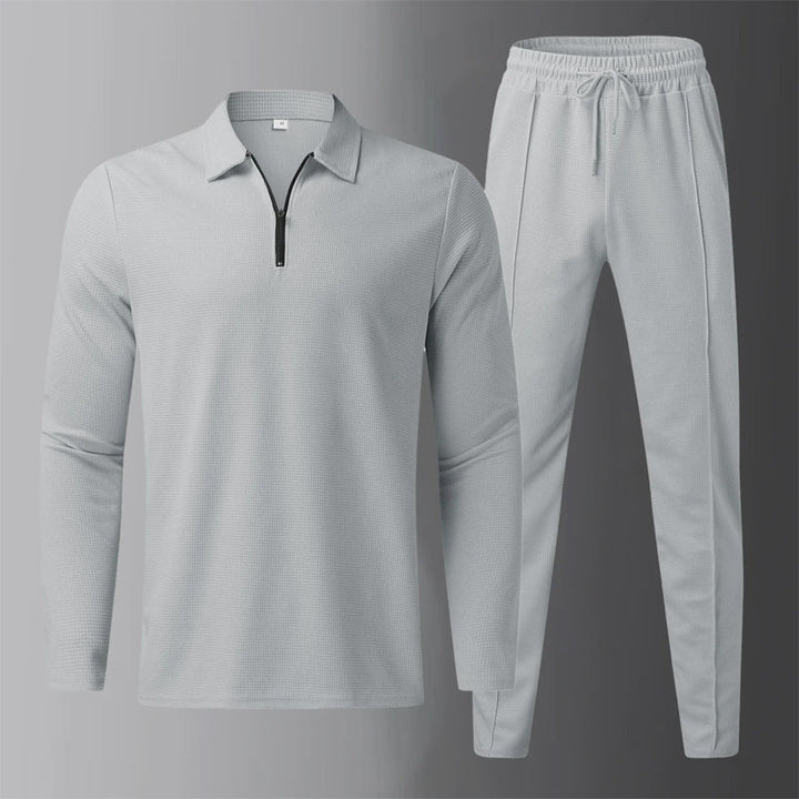 Blake | Men's Zipper Collar Long-Sleeve Shirt and Jogger Set