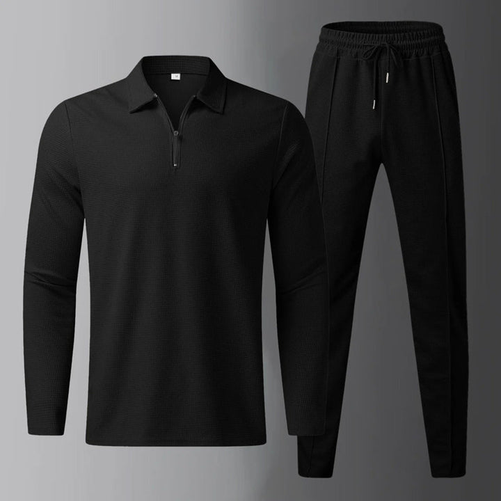 Blake | Men's Zipper Collar Long-Sleeve Shirt and Jogger Set