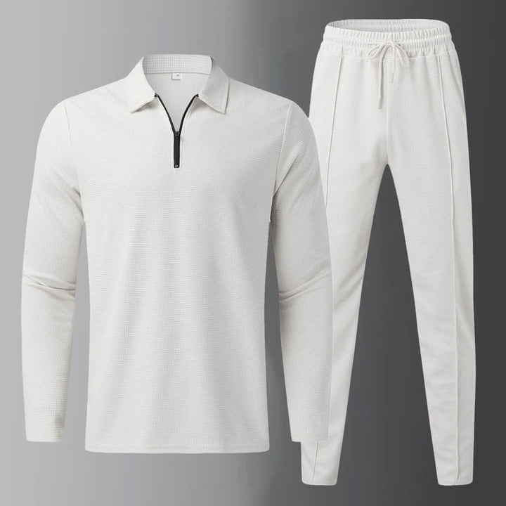 Blake | Men's Zipper Collar Long-Sleeve Shirt and Jogger Set