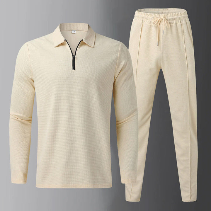 Blake | Men's Zipper Collar Long-Sleeve Shirt and Jogger Set