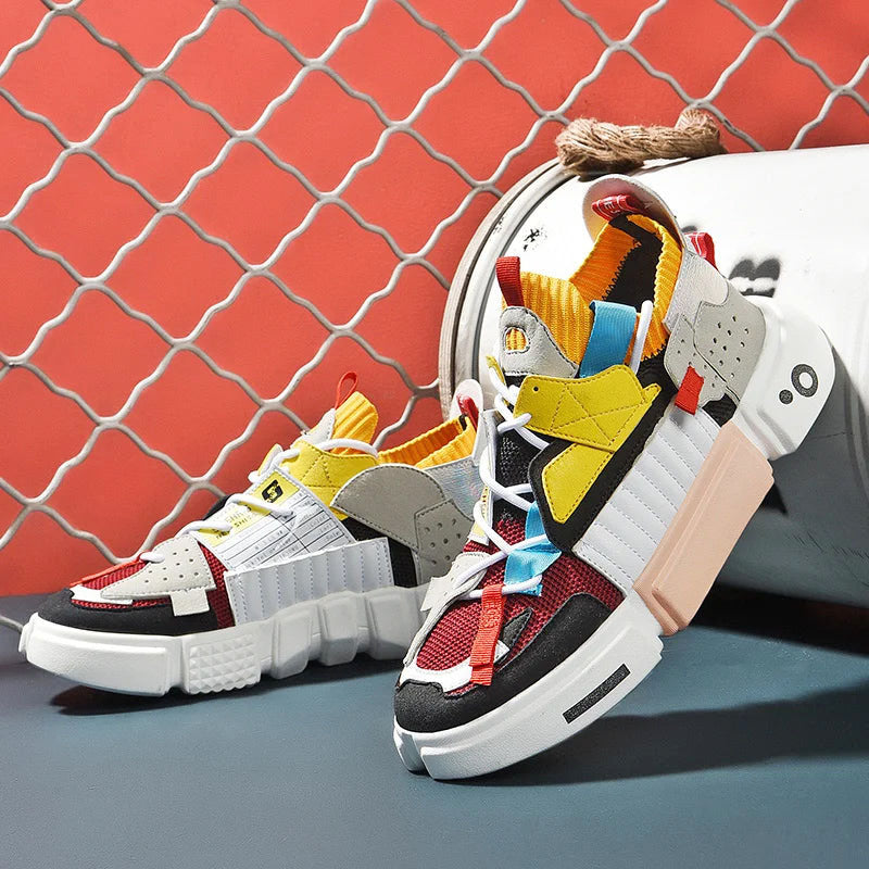 Men's Chunky Strap Panel Fashion Sneakers