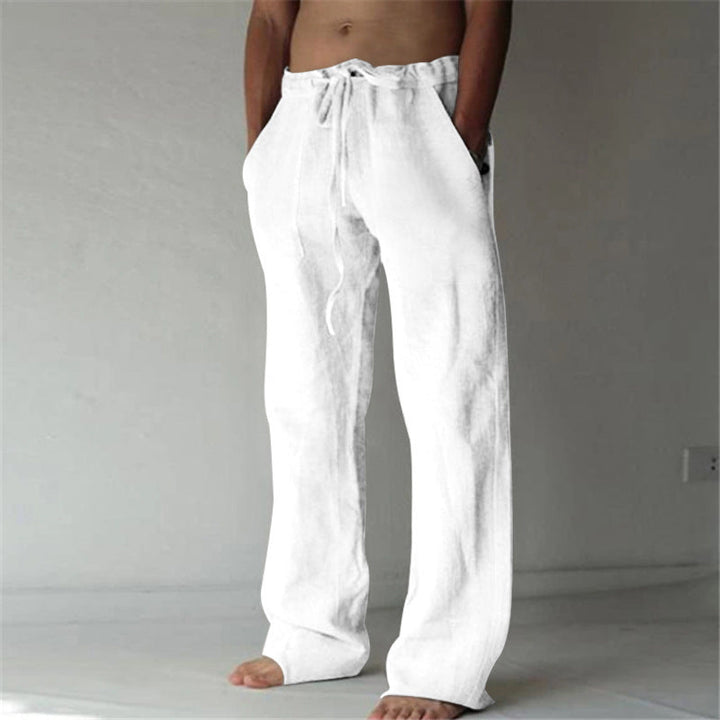 Brandon | Men's Linen Wide-Leg Drawstring Trousers