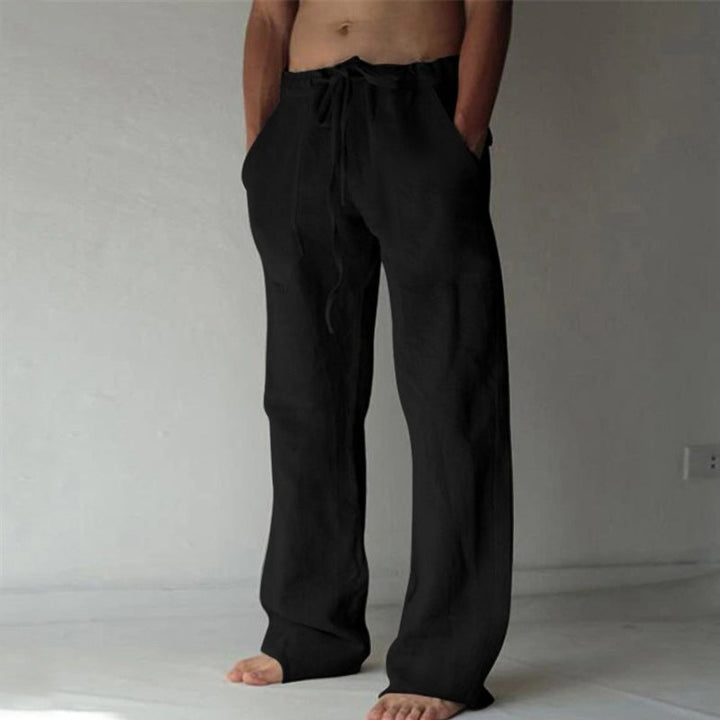 Brandon | Men's Linen Wide-Leg Drawstring Trousers