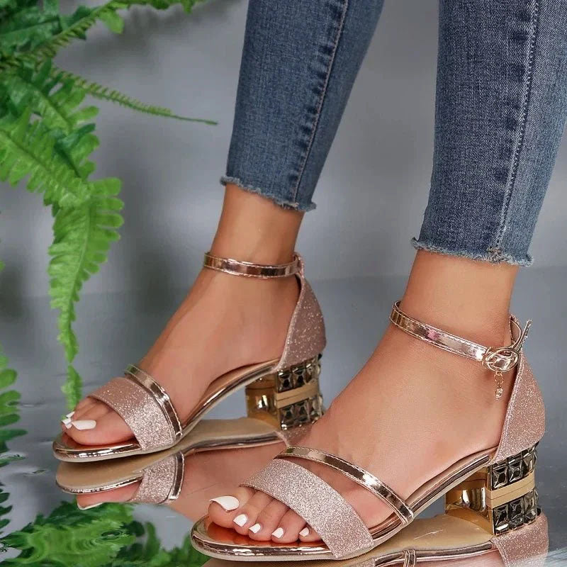 Brielle | Women's Glitter Strap Ankle Heels Sandals