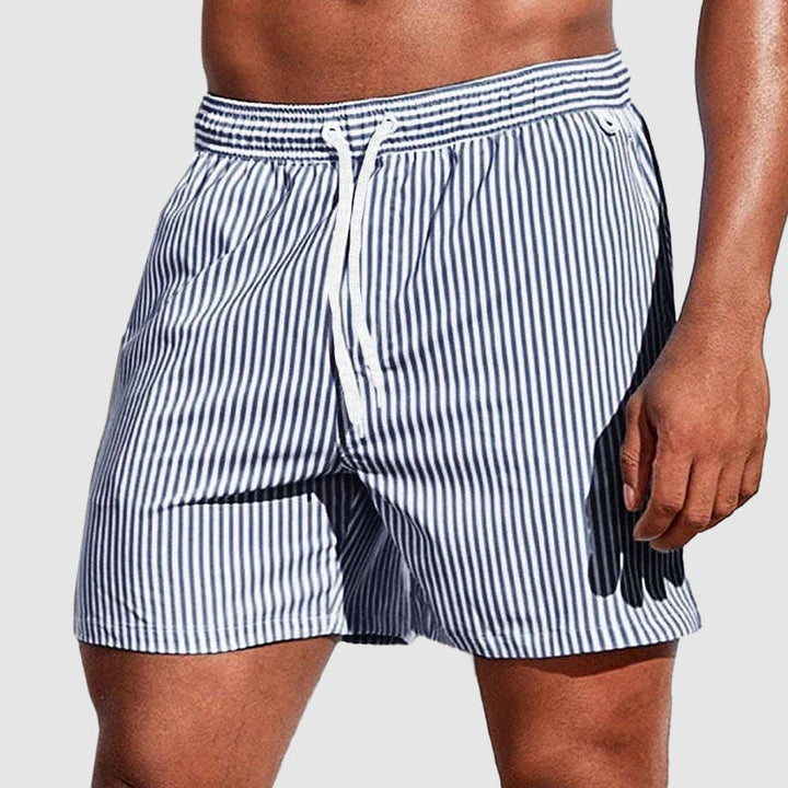 Brody | Men's Classic Striped Elastic Waist Swim Trunks