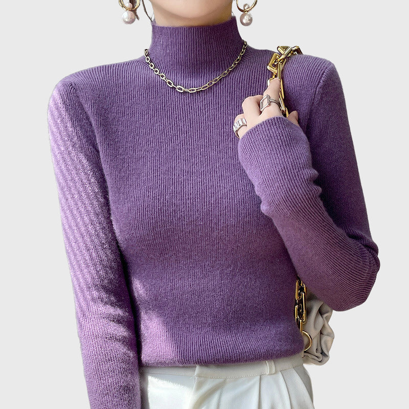 Women's Luxe Loom Ribbed Mock-Neck Sweater