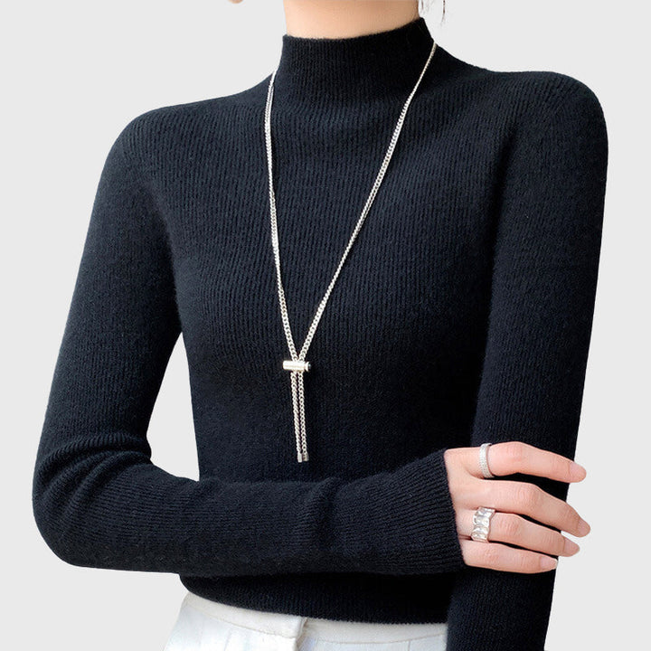 Women's Luxe Loom Ribbed Mock-Neck Sweater