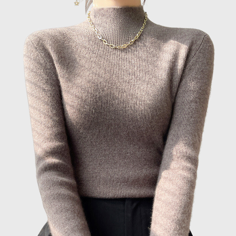 Women's Luxe Loom Ribbed Mock-Neck Sweater