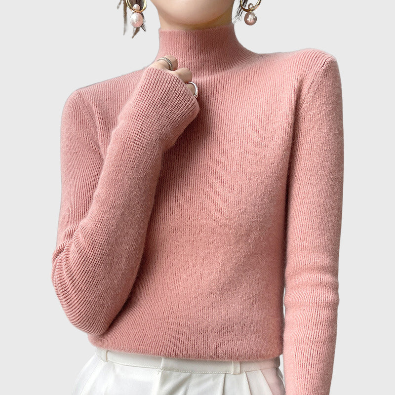 Women's Luxe Loom Ribbed Mock-Neck Sweater