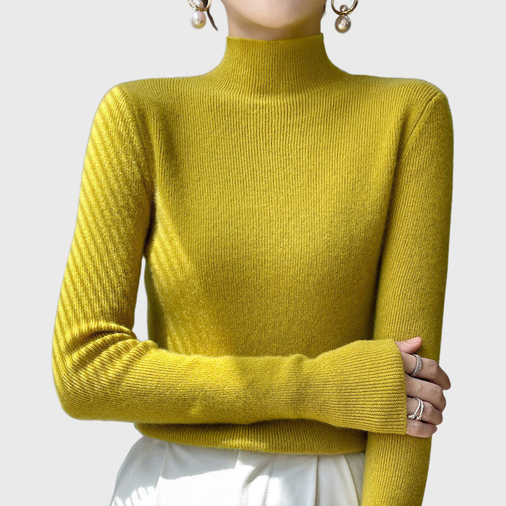 Women's Luxe Loom Ribbed Mock-Neck Sweater