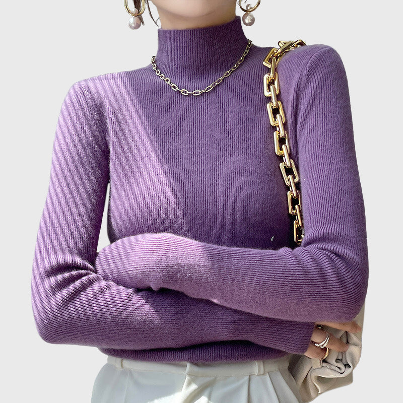 Women's Luxe Loom Ribbed Mock-Neck Sweater