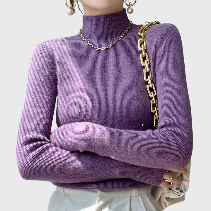 Women's Luxe Loom Ribbed Mock-Neck Sweater