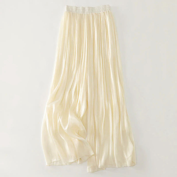Callie | Women's Satin Pleated Wide-Leg Pants