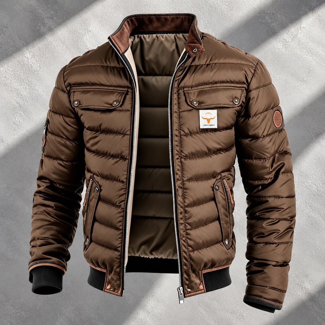 Men's Quilted Zip-Up Puffer Jacket