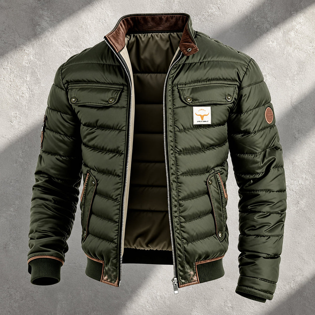 Men's Quilted Zip-Up Puffer Jacket