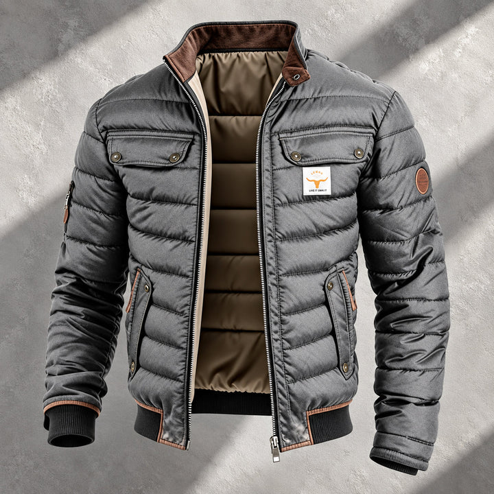 Men's Quilted Zip-Up Puffer Jacket