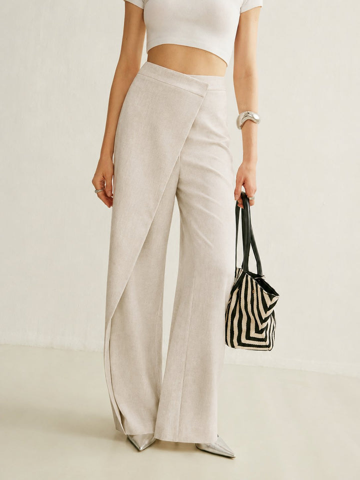 Women's Elegant Polished Asymmetric Wrap Pants