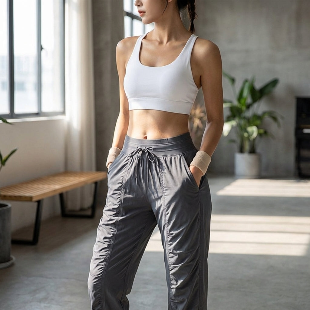 Women's Relaxed High Rise Cuffed Ankle Sweatpants