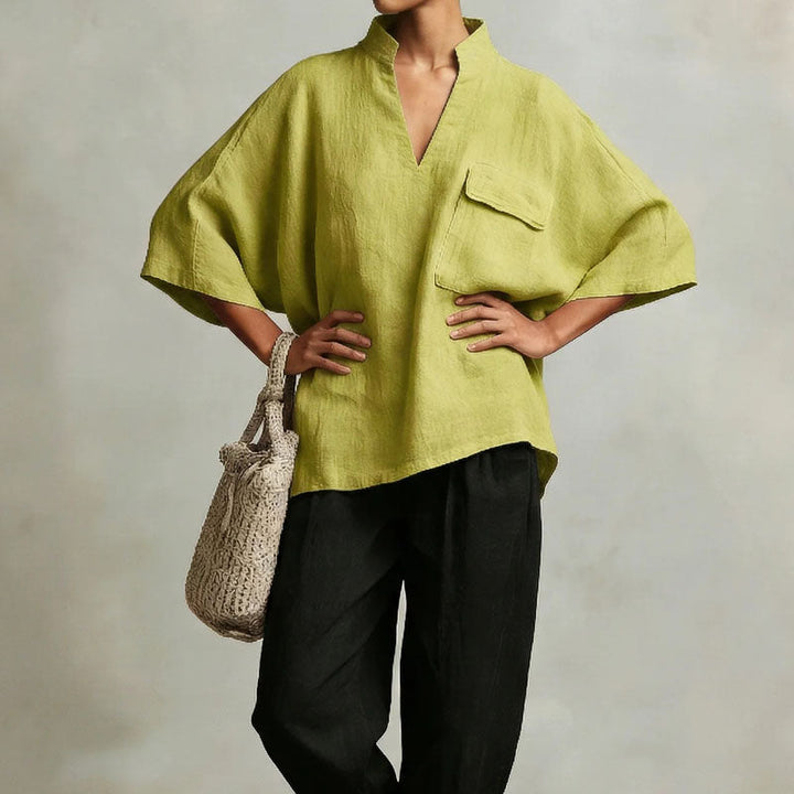 Catherine | Women's Oversized Stand Collar Top Blouse