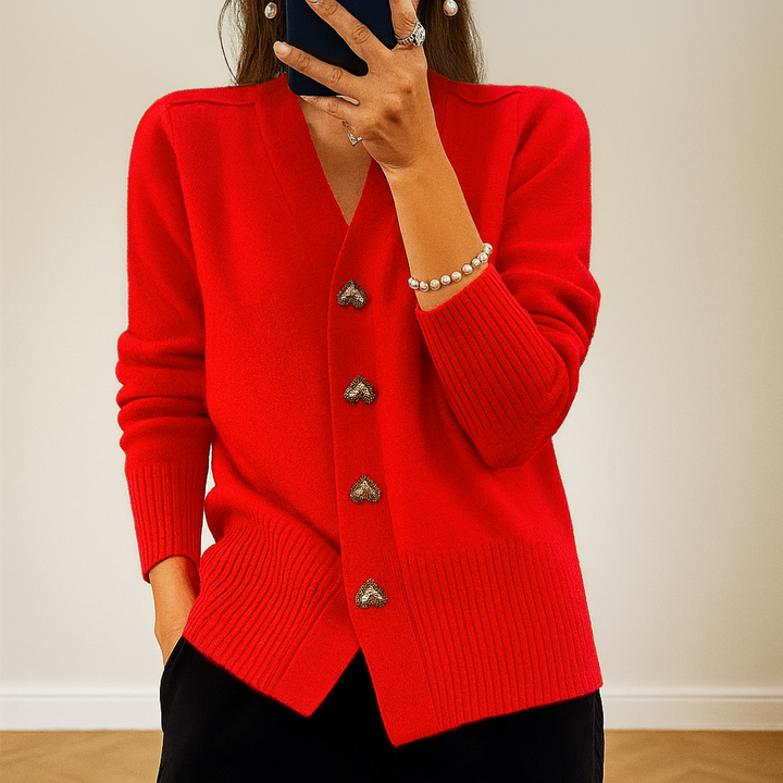 Women's Cozy V Neck Knit Cardigan