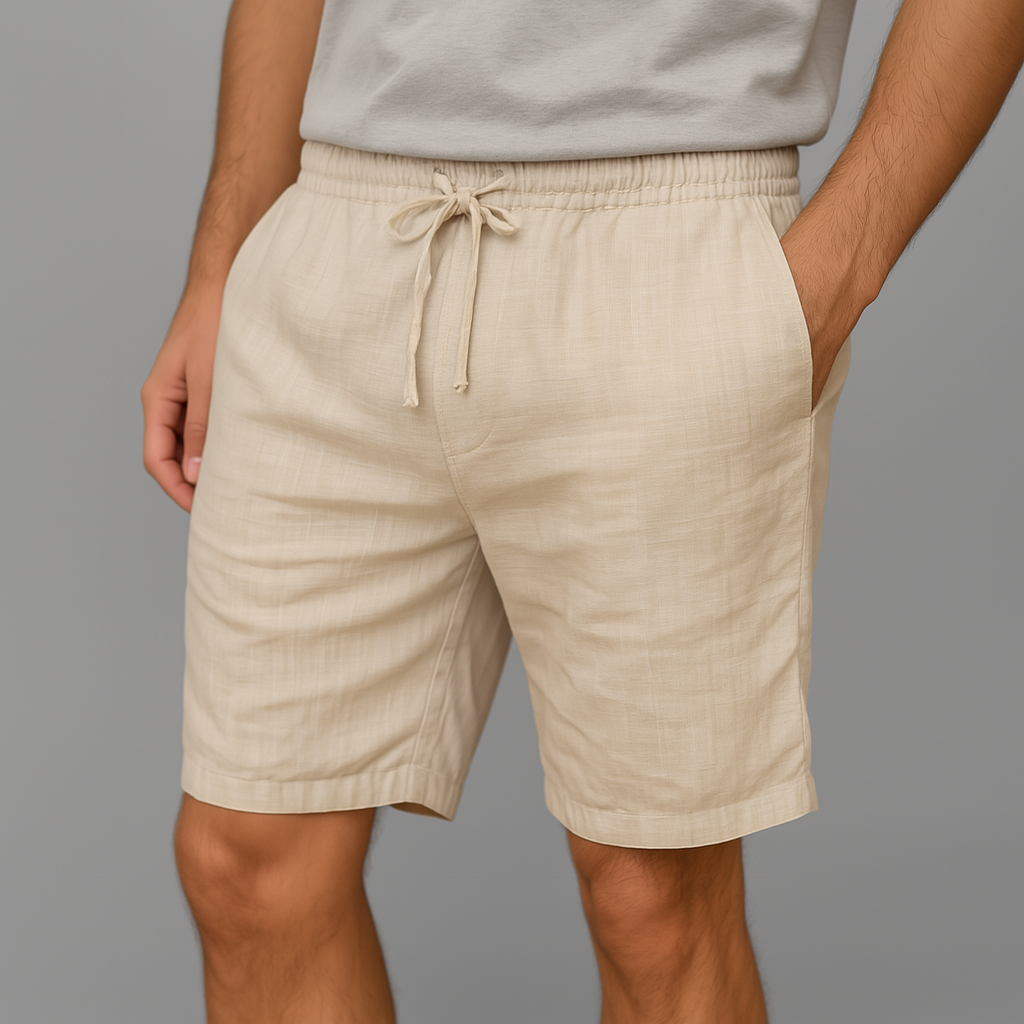 Men's Drawstring Casual Linen Shorts