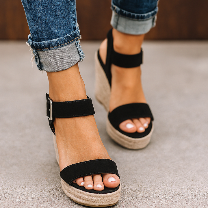 Women's Open Toe Wedge Espadrille Heel Sandals