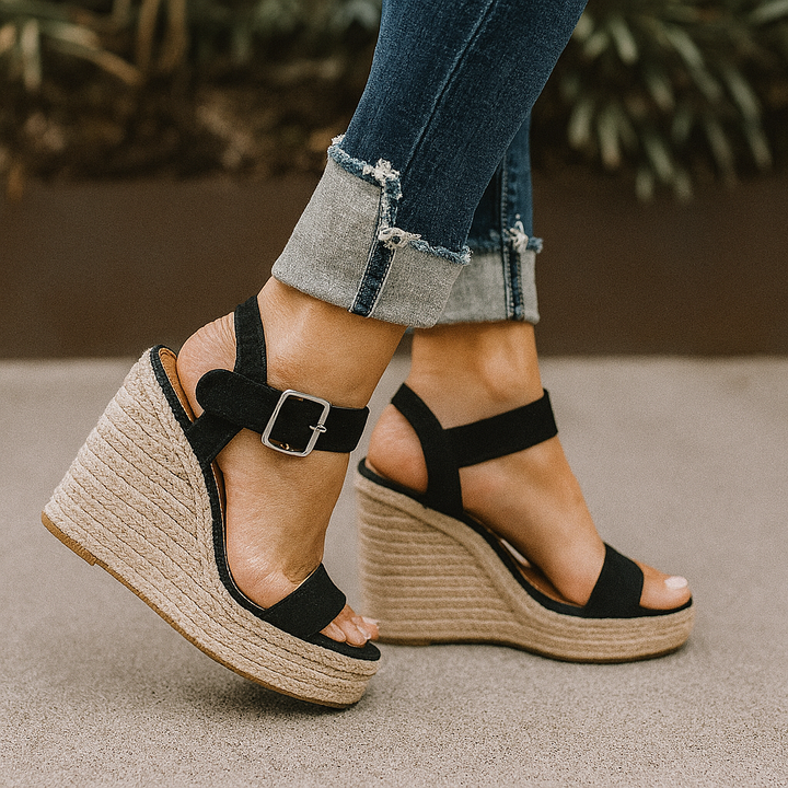 Women's Open Toe Wedge Espadrille Heel Sandals