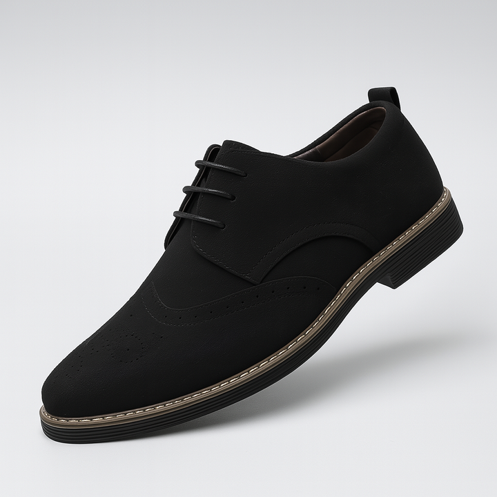 Men's Suede Brogue Detail Dress Oxford Shoes