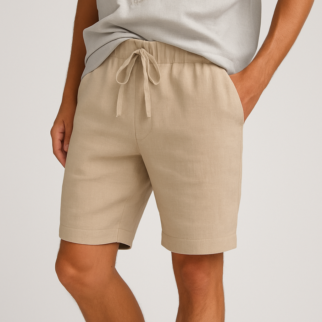 Men's Drawstring Casual Linen Shorts