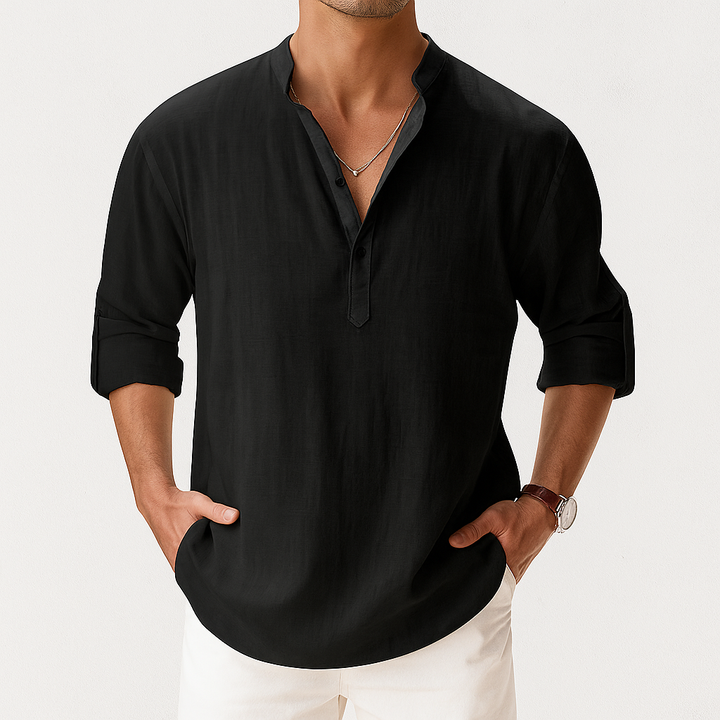 Men's Linen Popover Shirt – Casual Summer Top