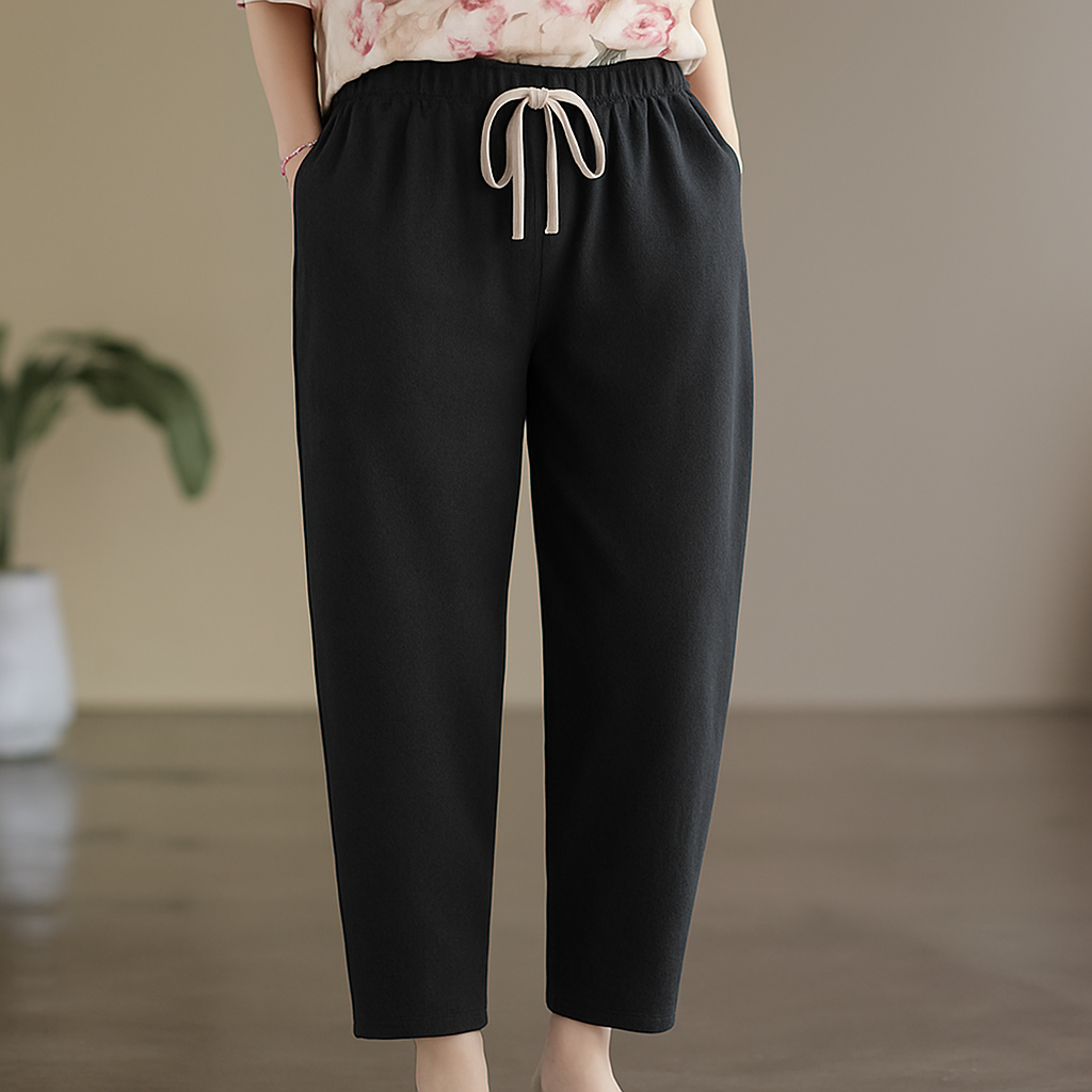 Women's Linen Drawstring Casual Trousers