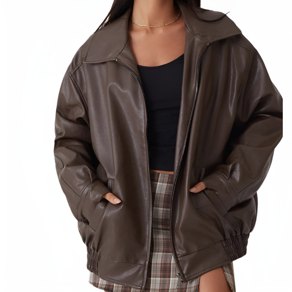 Women's Oversized Casual Bomber Jacket