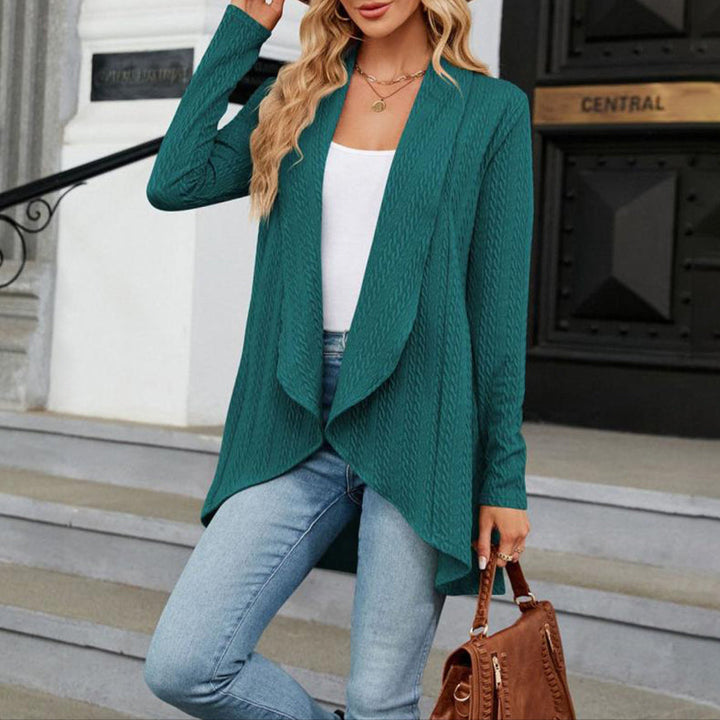 Women's Elegant Open-Front Long Cardigan for Effortless Layering