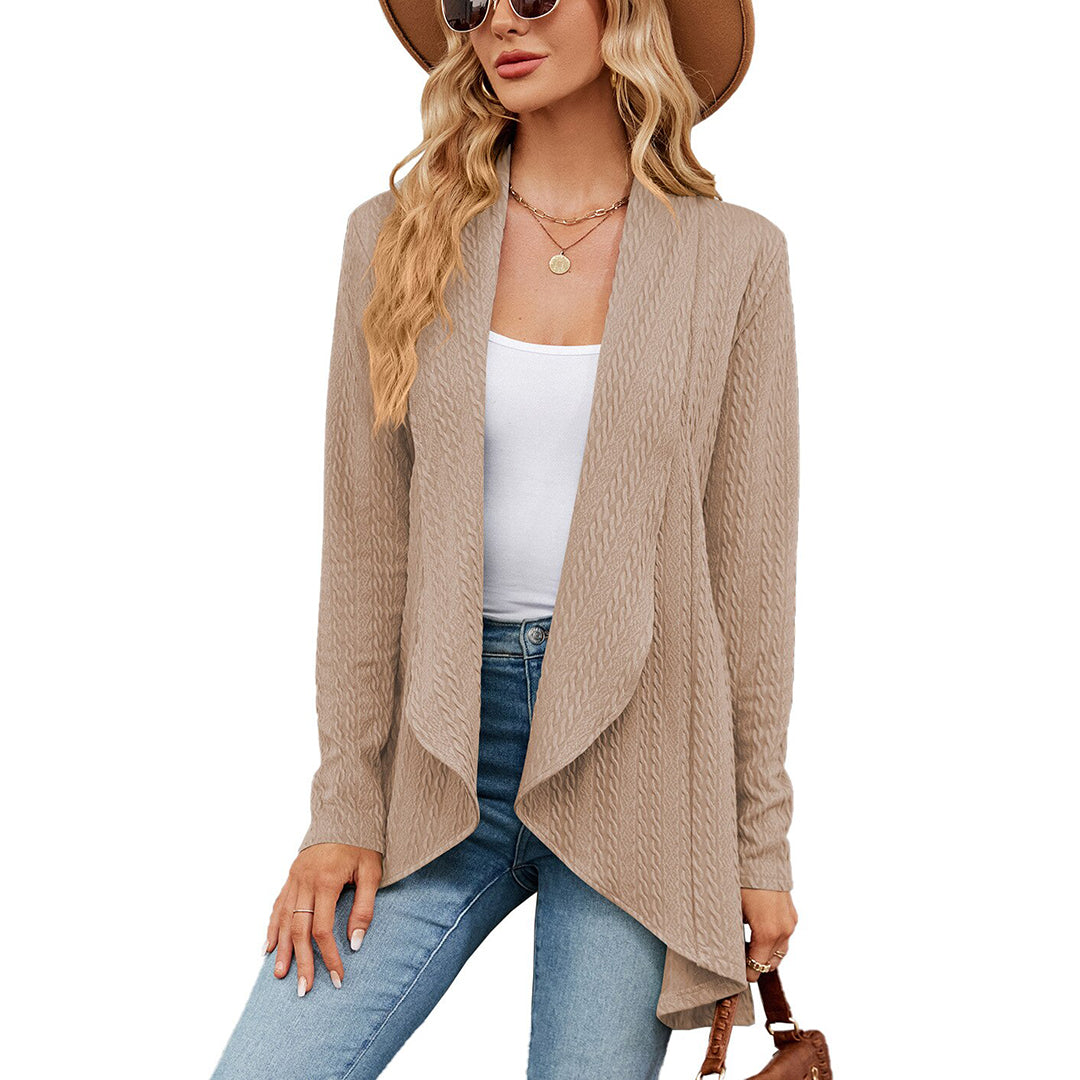 Women's Elegant Open-Front Long Cardigan for Effortless Layering